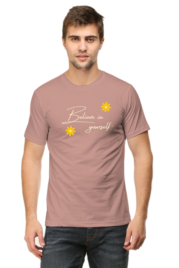Believe In Yourself Male Round Neck Half Sleeve Classic T-Shirt - Image 2