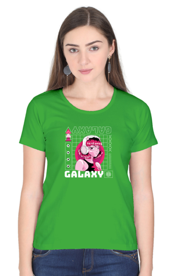 Galaxy Girl Female Round Neck Half Sleeve Classic T-Shirt - Image 3