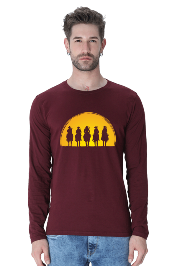 Cowboy Gangs Male Round Neck Full Sleeve Classic T-Shirt