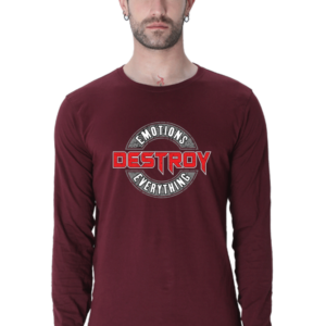 Emotions Destroy Everything Male Round Neck Full Sleeve Classic T-Shirt