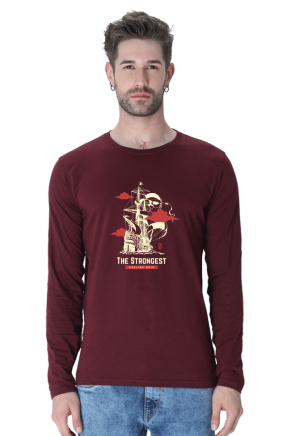 The Strongest Sailing Ship Male Round Neck Full Sleeve Classic T-Shirt