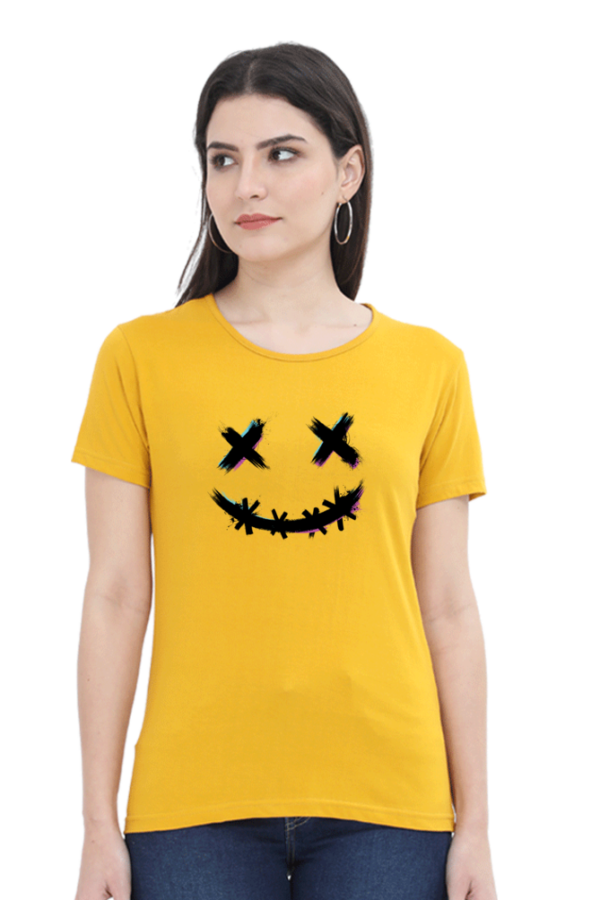 Be Smile Female Round Neck Half Sleeve Classic T-Shirt - Image 3