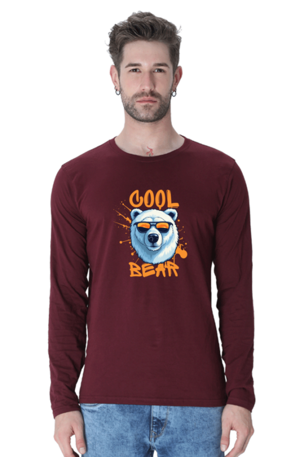Cool Bear Male Round Neck Full Sleeve Classic T-Shirt
