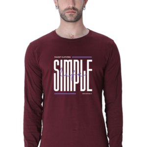 Simple Life Male Round Neck Full Sleeve Classic T-Shirt