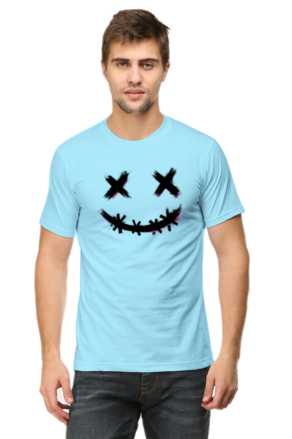KingBe Smile Male Round Neck Half Sleeve Classic T-Shirt - Image 5