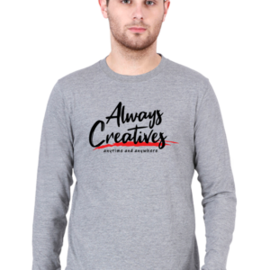 Always Creatives Male Round Neck Full Sleeve Classic T-Shirt