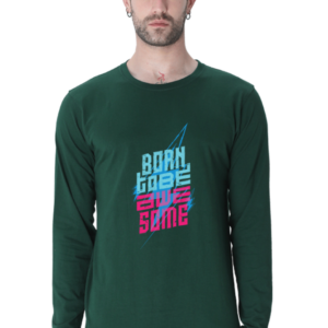 Born To Be Awesome V2 Male Round Neck Full Sleeve Classic T-Shirt