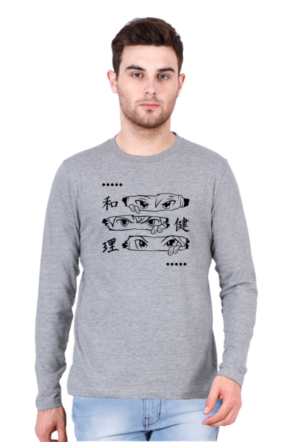 Three Eyes Male Round Neck Full Sleeve Classic T-Shirt