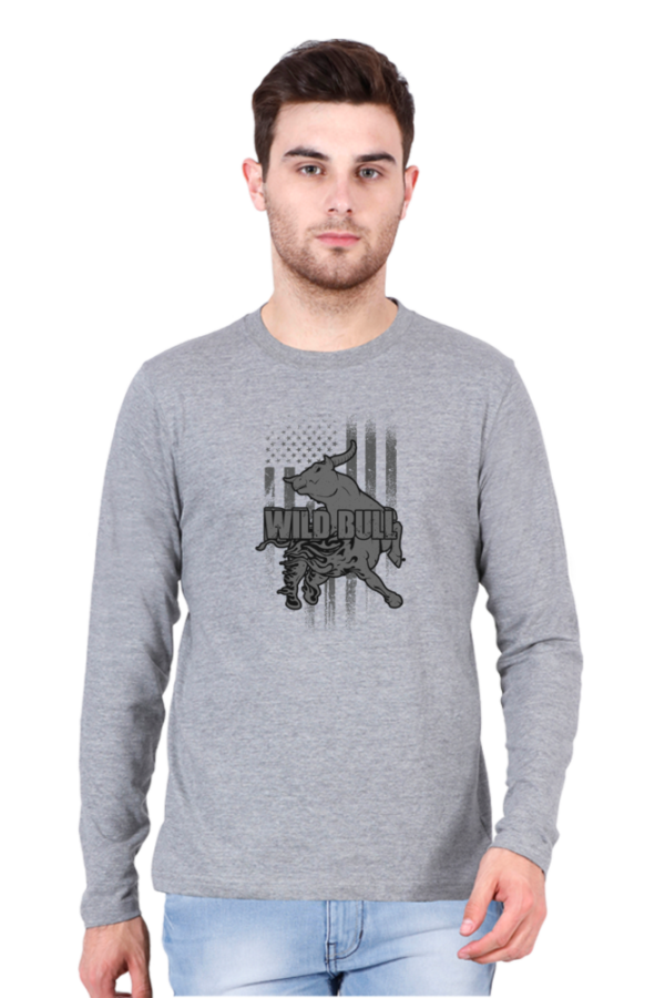 Wild Bull Male Round Neck Full Sleeve Classic T-Shirt