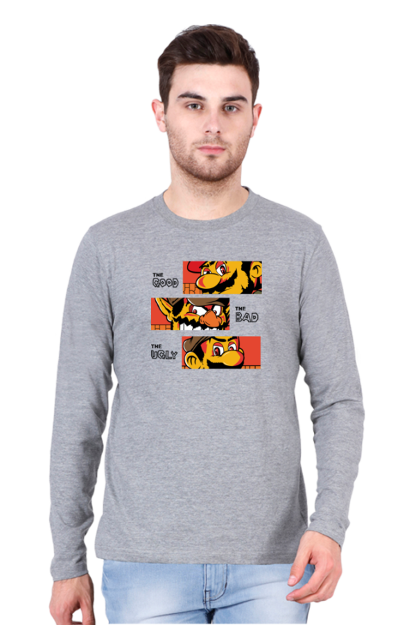 Good Bad Ugly Male Round Neck Full Sleeve Classic T-Shirt