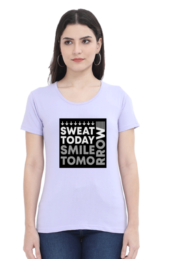 Sweet Today Smile Tomorrow Female Round Neck Half Sleeve Classic T-Shirt - Image 2