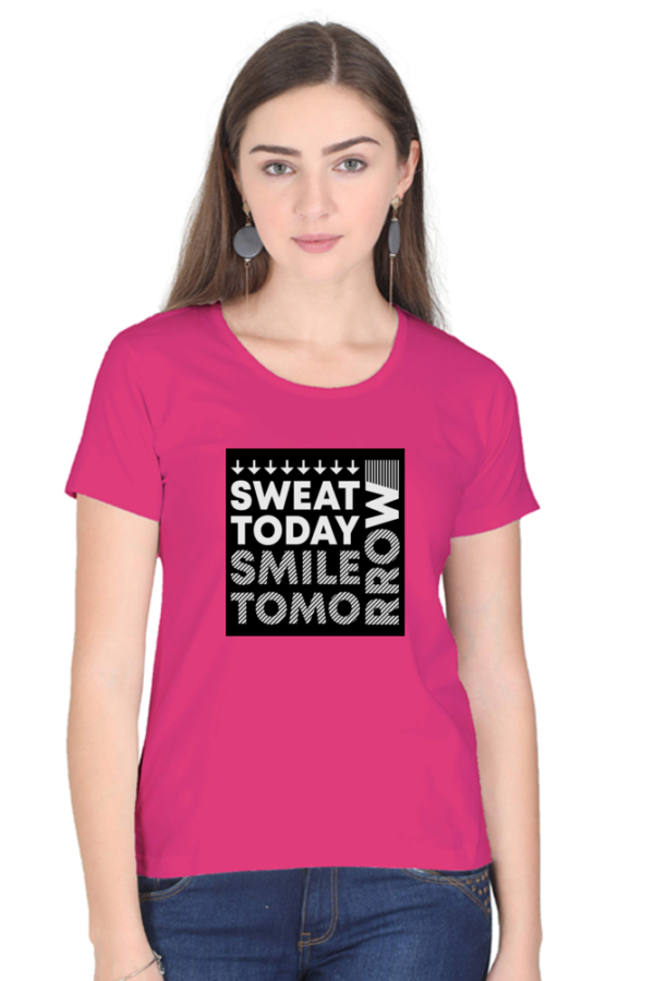Sweet Today Smile Tomorrow Female Round Neck Half Sleeve Classic T-Shirt - Image 7