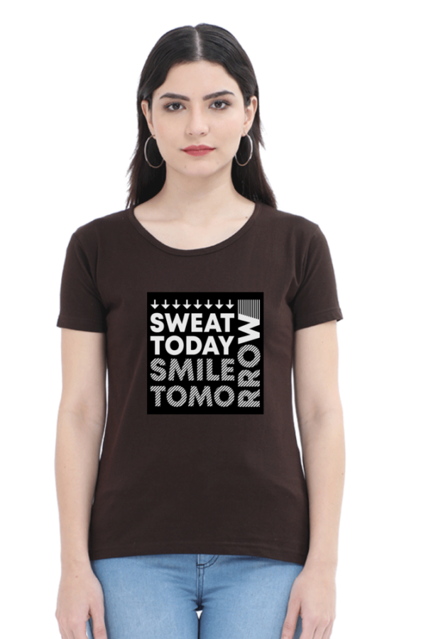 Sweet Today Smile Tomorrow Female Round Neck Half Sleeve Classic T-Shirt - Image 5