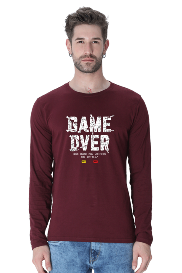 Game Over Male Round Neck Full Sleeve Classic T-Shirt