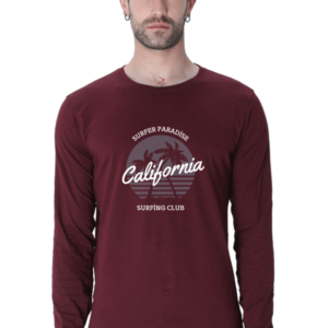 Surfer Paradise California Surfer Club Male Round Neck Full Sleeve Classic T-Shirt