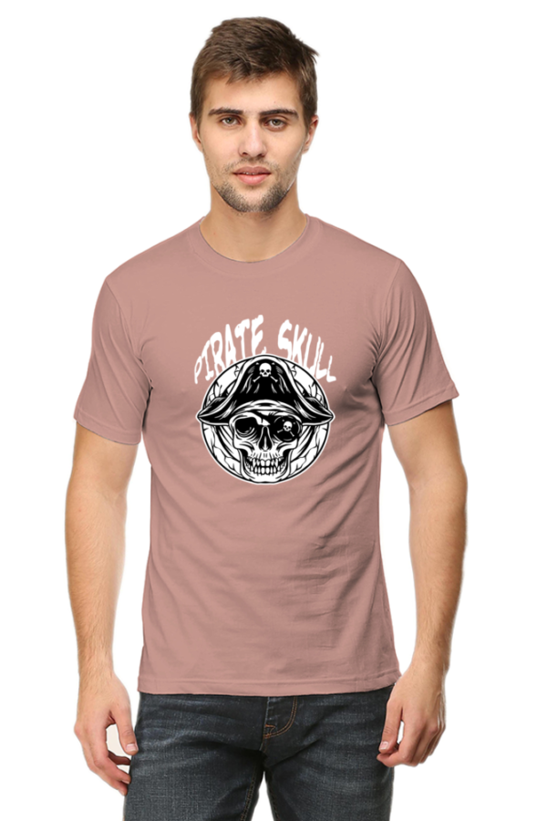 Pirate Skull Male Round Neck Half Sleeve Classic T-Shirt - Image 2
