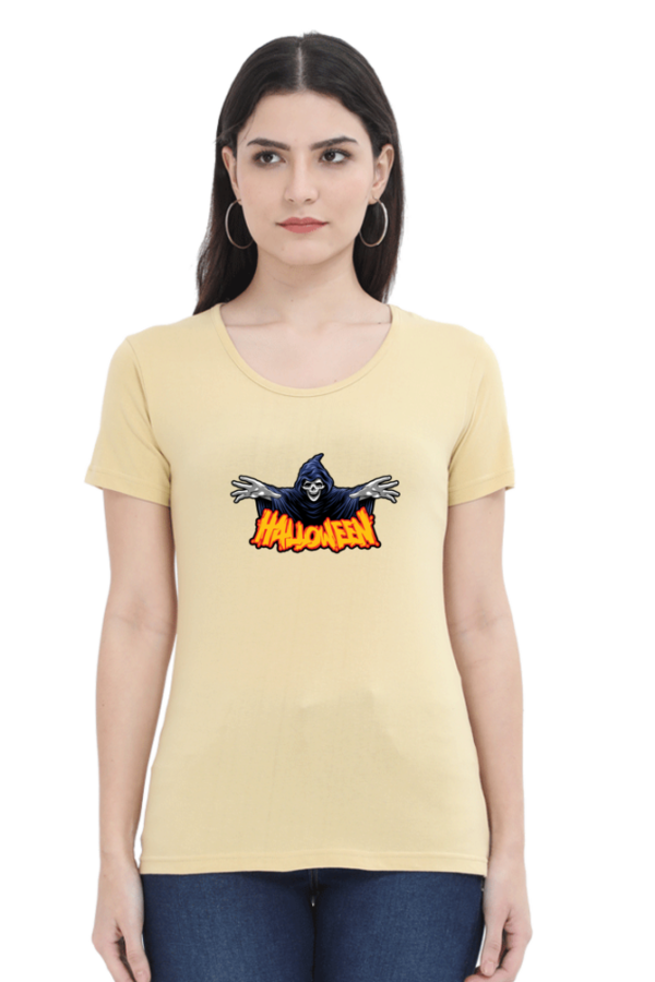 Halloween Female Round Neck Half Sleeve Classic T-Shirt