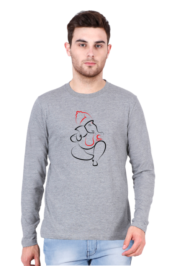 Lord Ganesha V7 Male Round Neck Full Sleeve Classic T-Shirt