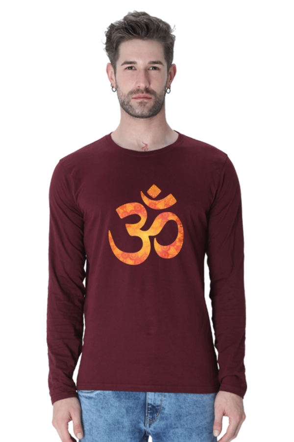 Om Sign Male Round Neck Full Sleeve Classic T-Shirt