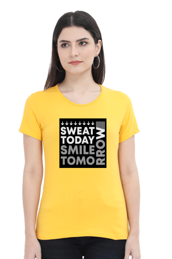 Sweet Today Smile Tomorrow Female Round Neck Half Sleeve Classic T-Shirt - Image 6