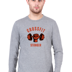 Crossfit Stonger Male Round Neck Full Sleeve Classic T-Shirt