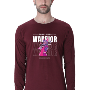 Warrior Girl Male Round Neck Full Sleeve Classic T-Shirt