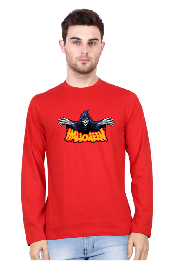 Halloween Male Round Neck Full Sleeve Classic T-Shirt