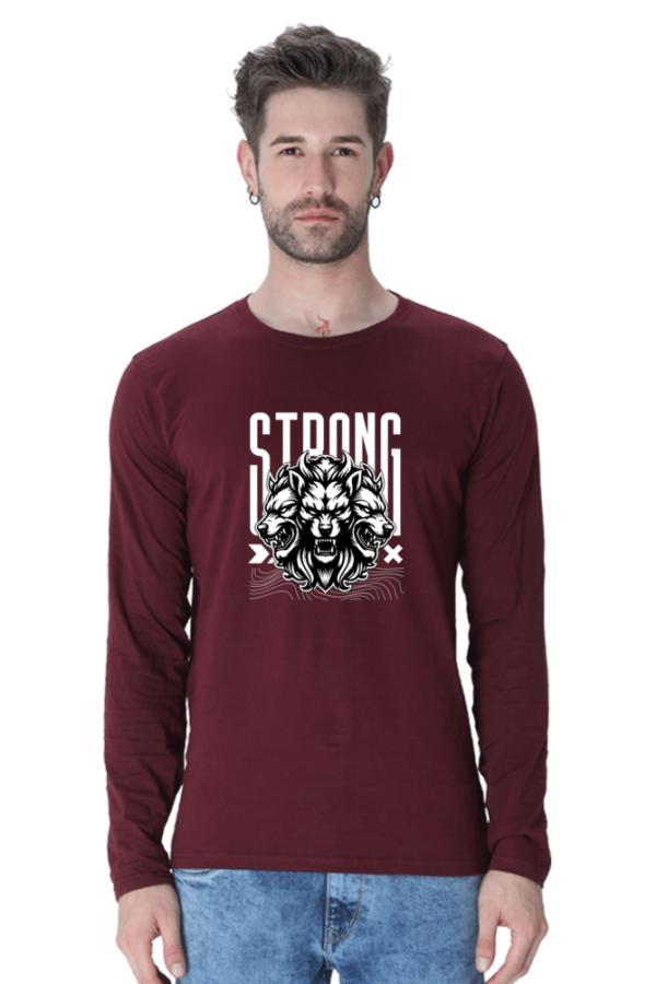 Strong Dark Cerberus Dog Male Round Neck Full Sleeve Classic T-Shirt
