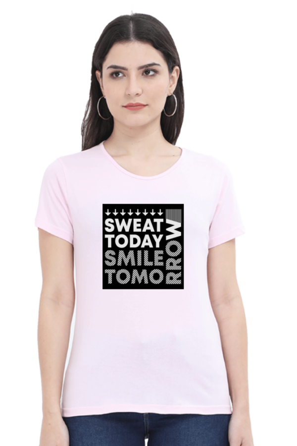 Sweet Today Smile Tomorrow Female Round Neck Half Sleeve Classic T-Shirt - Image 3