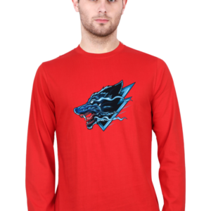 Angry Wolf Male Round Neck Full Sleeve Classic T-Shirt