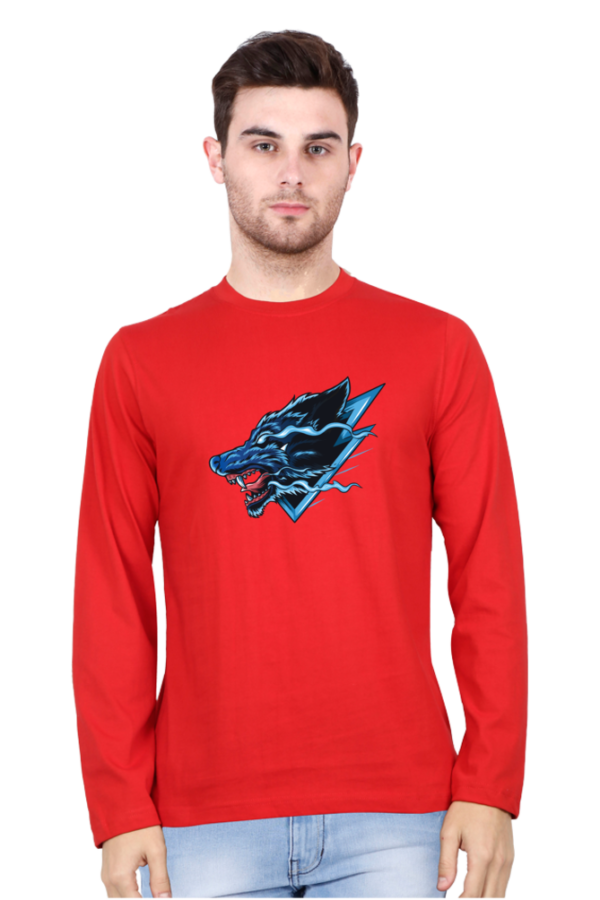 Angry Wolf Male Round Neck Full Sleeve Classic T-Shirt