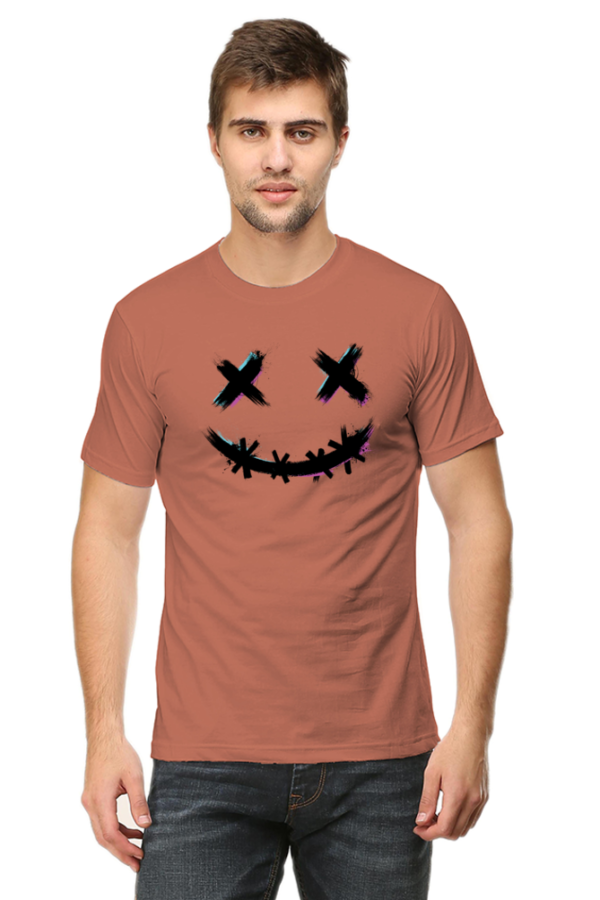 KingBe Smile Male Round Neck Half Sleeve Classic T-Shirt