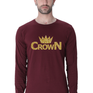 Crown Male Round Neck Full Sleeve Classic T-Shirt