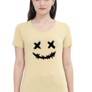 Be Smile Female Round Neck Half Sleeve Classic T-Shirt