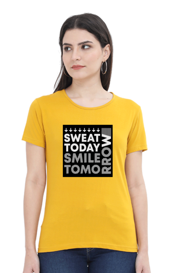 Sweet Today Smile Tomorrow Female Round Neck Half Sleeve Classic T-Shirt - Image 4