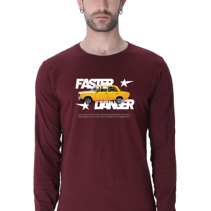 Faster Danger Male Round Neck Full Sleeve Classic T-Shirt