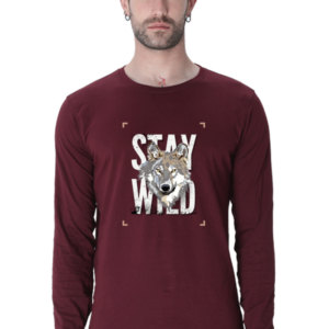 Stay Wild Male Round Neck Full Sleeve Classic T-Shirt