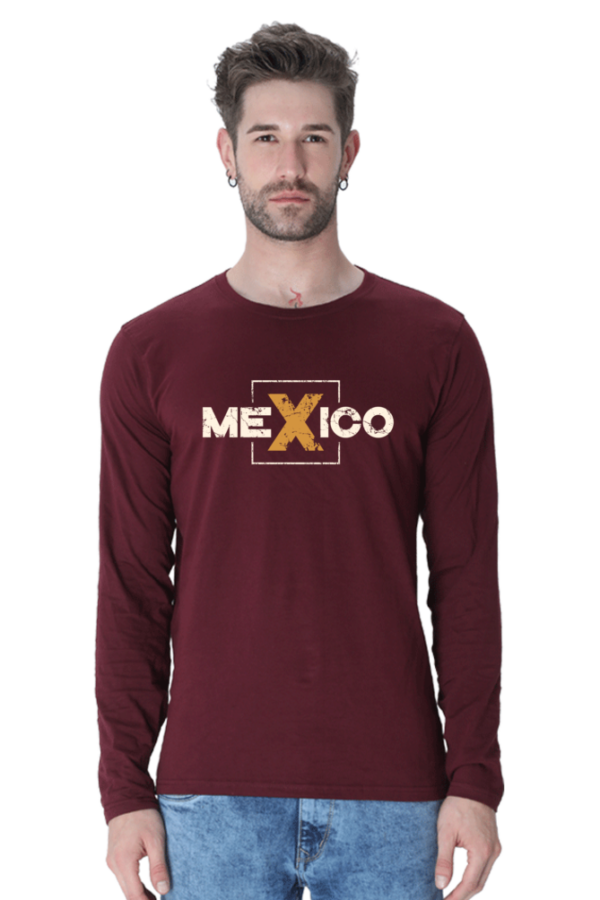 Mexico Male Round Neck Full Sleeve Classic T-Shirt