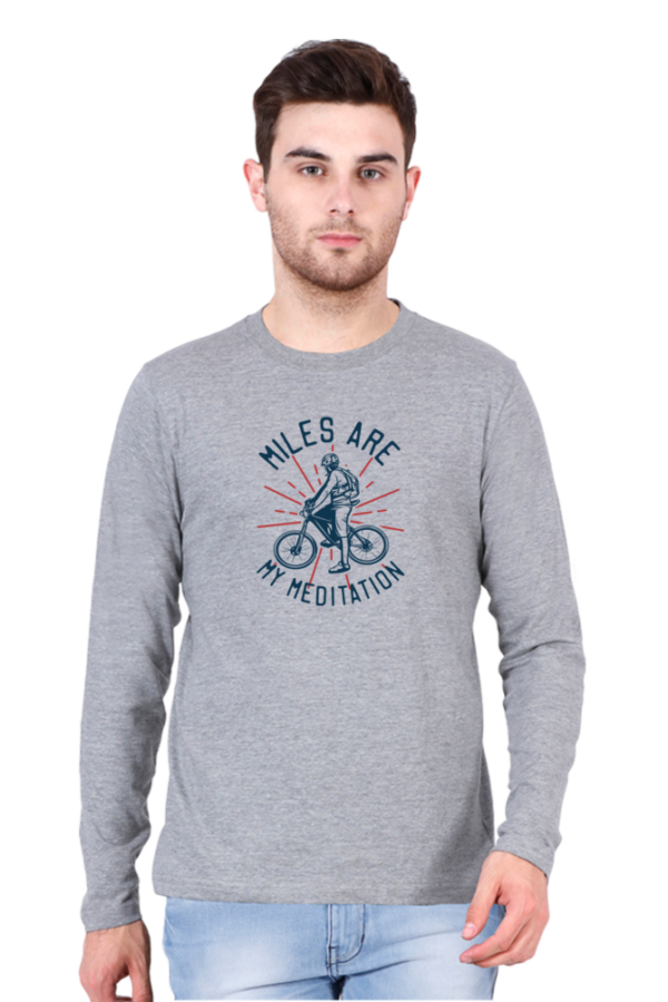 Miles Are My Meditation Male Round Neck Full Sleeve Classic T-Shirt