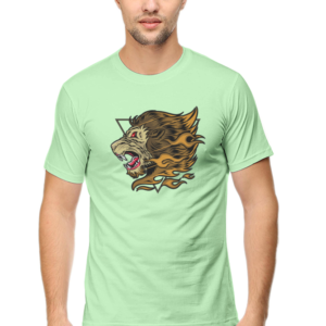 Angry Lion Male Round Neck Half Sleeve Classic T-Shirt