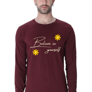 Believe In Yourself Male Round Neck Full Sleeve Classic T-Shirt