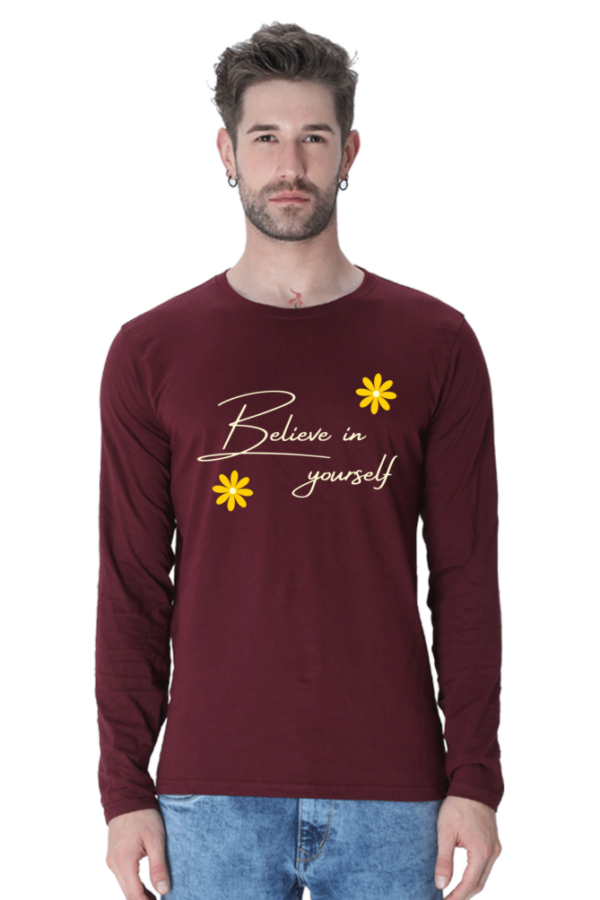 Believe In Yourself Male Round Neck Full Sleeve Classic T-Shirt
