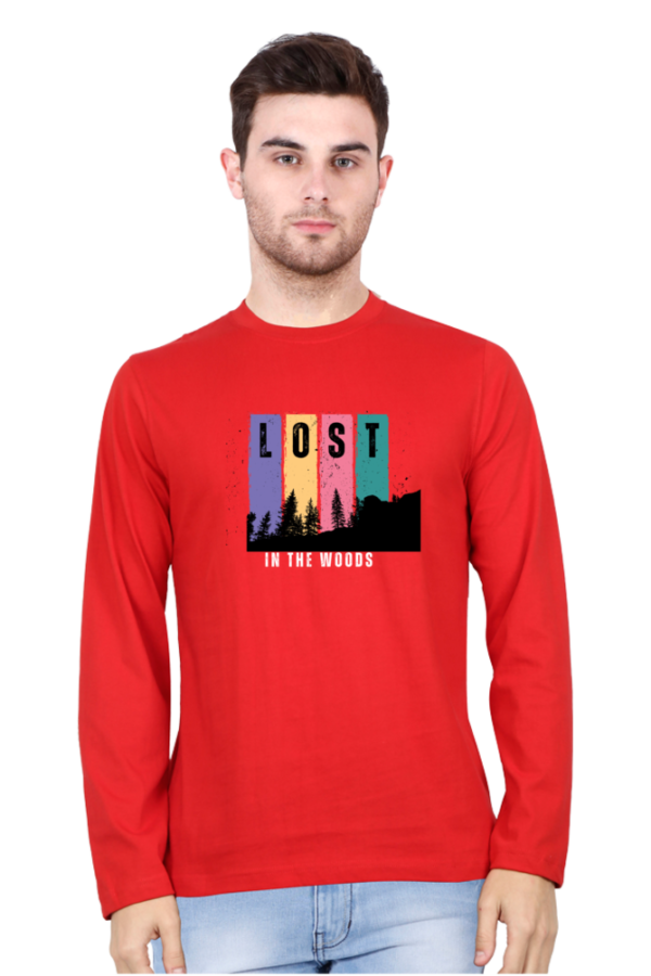 Lost In The Woods Male Round Neck Full Sleeve Classic T-Shirt