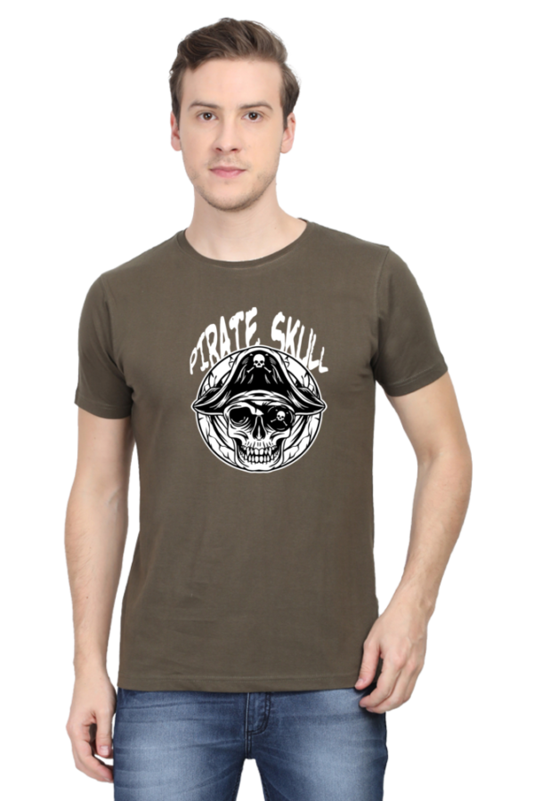 Pirate Skull Male Round Neck Half Sleeve Classic T-Shirt - Image 4