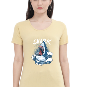 Shark Female Round Neck Half Sleeve Classic T-Shirt