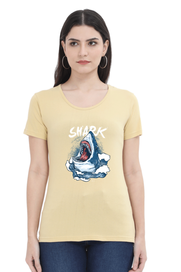 Shark Female Round Neck Half Sleeve Classic T-Shirt