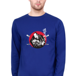 Samurai Warrior Male Round Neck Full Sleeve Classic T-Shirt