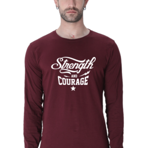 Strength And Courage Male Round Neck Full Sleeve Classic T-Shirt