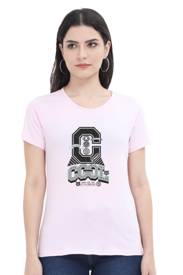 Team Cool Female Round Neck Half Sleeve Classic T-Shirt - Image 3