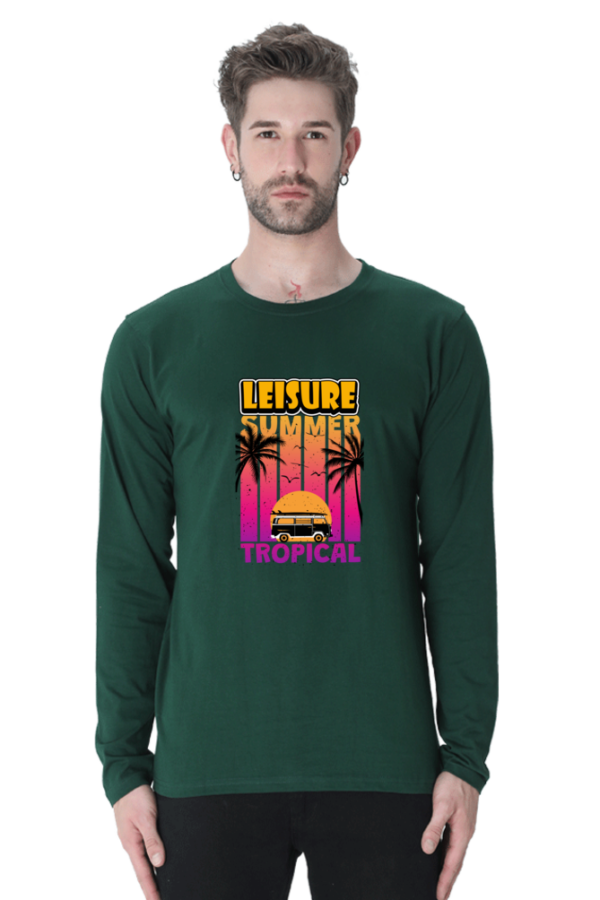 Leisure Summer Male Round Neck Full Sleeve Classic T-Shirt